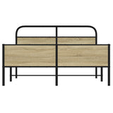 Metal Bed Frame without Mattress Sonoma Oak 150x200 cm King Size 3318693