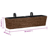 Plant Pots 2 pcs Water Hyacinth Brown 45581