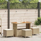 Garden Dining Set Beige Poly Rattan 42007923