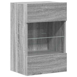 Wall Cabinets with LED Lights for TV 2 pcs Grey Sonoma 40x30x60.5 cm 837089