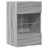Wall Cabinets with LED Lights for TV 2 pcs Grey Sonoma 40x30x60.5 cm 837089