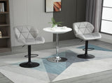 Adjustable Bar Stools Set of 2, Armless Upholstered Swivel Counter Chairs, Barstools with Back, T3398P343517