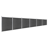 Fence Panel Set WPC 1045x186 cm Black 3070433