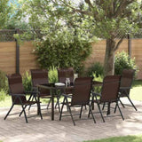 Garden Dining Set 7 pcs Brown Powder-Coated Steel 3379265