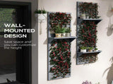 Wall Mounted Plant Stands Set of 2, Fir Wood Flower Stand with Shelves and Slatted Trellis for T3398P325123