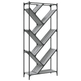 Bookcase Grey Sonoma 79x30x180 cm Engineered Wood and Metal 845434