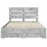 Bed Frame Concrete Grey 140 x 200 cm Engineered Wood 3411967