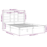 Bed Frame without Mattress Solid Wood 140x190 cm 3105775
