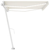 Manual Retractable Awning with LED 400x300 cm Cream 3069542