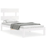 Bed Frame without Mattress White 100x200 cm Solid Wood Pine 3193522