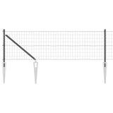 Euro Fence with Spikes 25 x 0.4 m PVC-Coated Steel Grey Mesh 3350676
