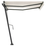 Freestanding Manual Retractable Awning 300x250 cm Cream 3069697