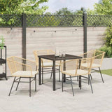 Garden Dining Set 5 pcs Brown Poly Rattan 3380912