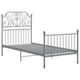 Bed Frame Grey Powder-coated metal Single Durable Bed Frame 324846