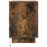 ZNTS Bedside Cabinet with LED Lights Smoked Oak 38x34x50 cm 861273