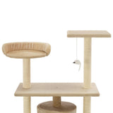 170514 Cat Tree with Sisal Scratching Posts 95 cm Beige