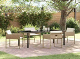 Garden Dining Set 5 pcs Beige Poly Rattan 3380731