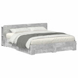Bed Frame with Storage Concrete Grey 200 x 200 cm 3433796