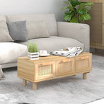 ZNTS Coffee Table Brown 80x40x30 cm Engineered Wood&Solid Wood Pine 345620