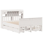 Bookcase Bed without Mattress White 140x190 cm Solid Wood Pine 3308934