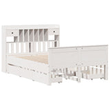 Bookcase Bed without Mattress White 140x190 cm Solid Wood Pine 3308934
