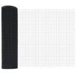 ZNTS Fence Panel Set Set of 2 Grey Metal, Plastic 10 x 0.5 m Durable 3352154