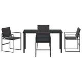 Garden Dining Set Folding 5 pcs Black Textilene and steel 3379333