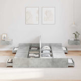 Storage Bed Frame Concrete Grey 150 x 200 cm Engineered Wood 3335288