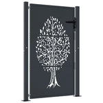 Garden Gate Anthracite 105x155 cm Steel Tree Design 153157