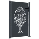 Garden Gate Anthracite 105x155 cm Steel Tree Design 153157