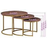 Nesting Coffee Tables 3 pcs Solid Mango Wood and Steel 4104640