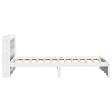 Bed Frame with Headboard without Mattress White 90x190 cm Single 3306723