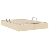 Storage Bed with Mattress Creme 140 x 190 cm Fabric 3370014