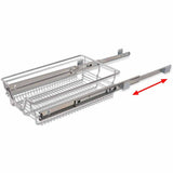 Pull-Out Wire Baskets 2 pcs Silver 400 mm 50479