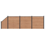 Fence Panel 4 pcs WPC and Aluminium Brown 3429386