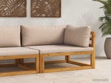 Sectional Corner Sofa with Cushions Solid Acacia Wood Natural 42028303