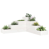 Garden Planter 4-Tier 80.5x79x36 cm White Solid Wood Pine 825318
