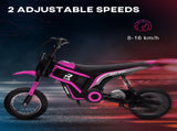 24V Electric Motorbike with Twist Grip Throttle, Music, Horn, 12" Pneumatic Tyres, 16km/h Max Speed T3398P348402