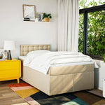 Box Spring Bed with Mattress Cream 120x190 cm Fabric 3285846