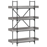 Bookcase 4-Tier Grey Sonoma 100x33x145.5 cm Engineered Wood 837695