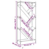 Bookcase Black 79x30x180 cm Engineered Wood and Metal 845431