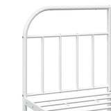 Metal Bed Frame without Mattress with Footboard White 135x190cm 353701