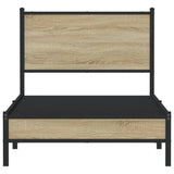 Metal Bed Frame without Mattress Sonoma Oak 90x190 cm Single 4007860