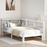 Bookcase Bed without Mattress White 90x190 cm Single Solid Wood Pine 3324404
