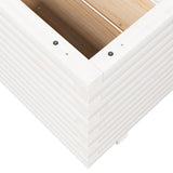 Garden Planter White 60x60x49.5 cm Solid Wood Pine 3282520