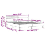 Bed Frame Old Wood 203 x 185 x 70 cm Engineered Wood 3385625