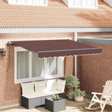 Retractable Awning Brown 350 x 200 cm Polyester and Aluminium 3329678
