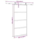 Sliding Door with Hardware Set Black 102,5x205 cm Tempered Glass 3375971
