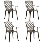 ZNTS 5 Piece Bistro Set Cast Aluminium Bronze 3070610