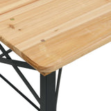 Beer Table Set Dark Green, Natural Wood Chinese Fir Wood, Metal 363113